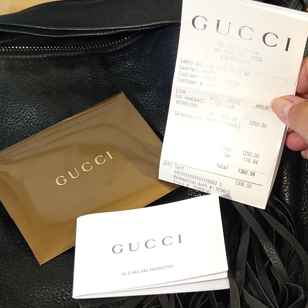 RARE Gucci Leather Bag with Bamboo and leather tassel detailing - Picture 14 of 16